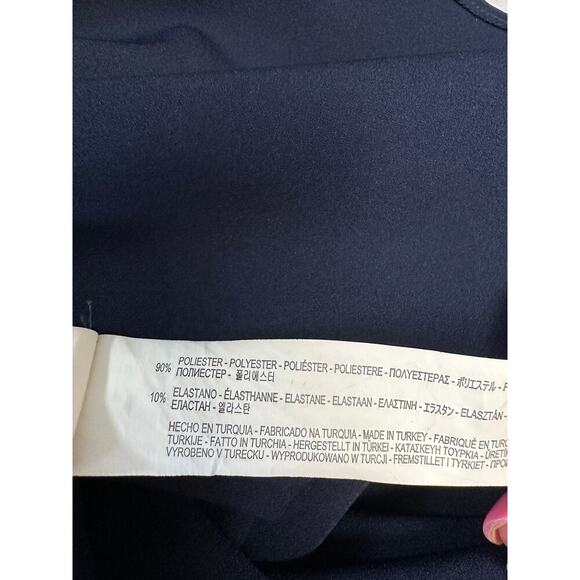 Zara Woman Navy‎ Sleeveless Fit & Flare Dress Bow Back Detail Size L - Picture 7 of 8